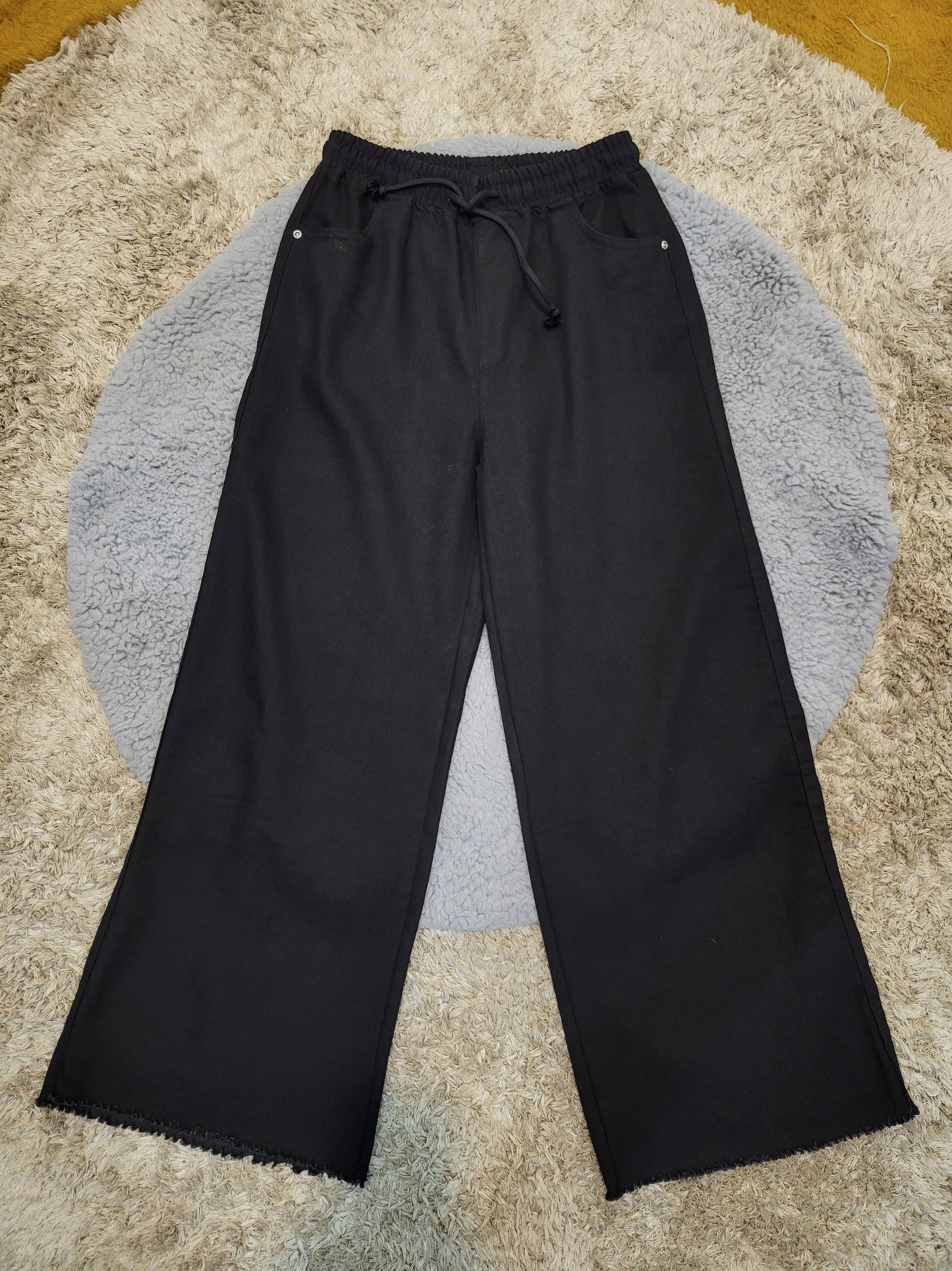 Denim Wide Flapper Black